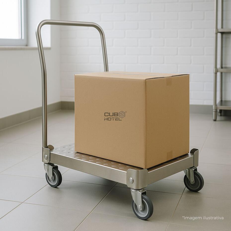 Carro Transporte de Mercadoria em Aço Inox para Hotel 